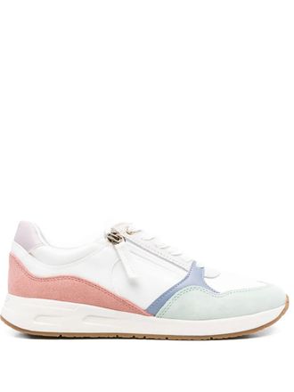 Geox Bulmya zip-detail panelled sneakers - women - Polyurethane/Calf Suede/Fabric/Rubber/Cotton - 40 - White