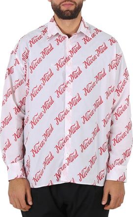 &Eacute;tudes Studio Mens White Nevermind Long-Sleeved Shirt, Brand Size 46 (US Size 36)