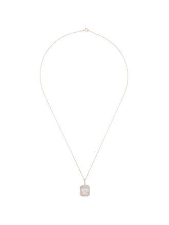 Mateo Bijoux crystal frame initial necklace - women - Crystal/Diamond/14kt Gold - One Size