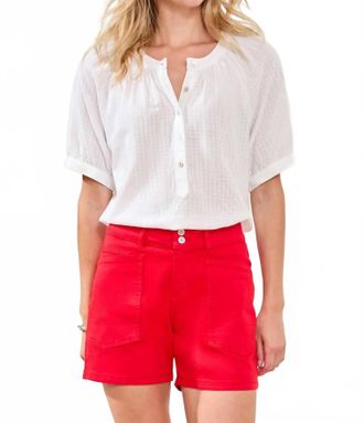 Tribal Comfort Stretch Fly Front Shorts In Sangria