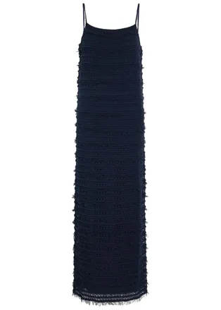 Giuliva Heritage Collection Elizabeth Open-weave Knit Maxi Dress - Navy - S (UK8-10 / S)