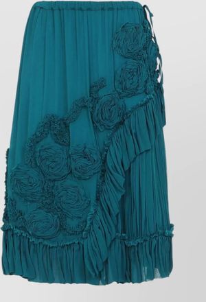 Dries Van Noten midi skirt wrap style floral appliqu&eacute;