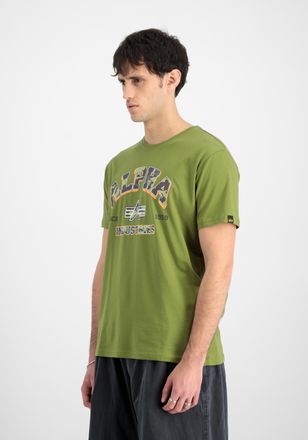 Alpha Industries T-Shirt ALPHA INDUSTRIES College Camo T-Shirt, Herren, Gr. S, gr&uuml;n (moss gr&uuml;n), Obermaterial: 100% Baumwolle, Shirts T-Shirt