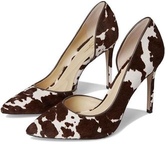 Jessica Simpson Prizma DOrsay Pump High Womens Heels Dark Brown/White : 6.5 M, Suede
