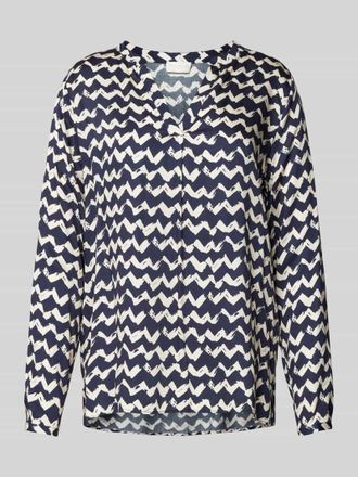 Milano Milano Italy Blusenshirt mit V-Ausschnitt in Dunkelblau, Gr&ouml;&szlig;e 36