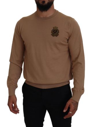 Dolce & Gabbana Crewneck Trui Beige Embleem