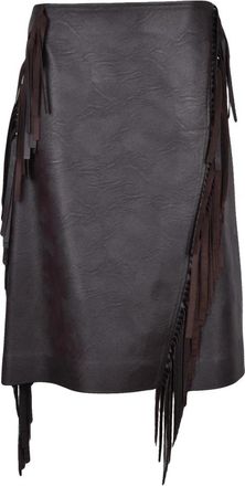 Stella McCartney Longuette Rok - Dames - Midirokken - Bruin - M - Polyester - Rokken