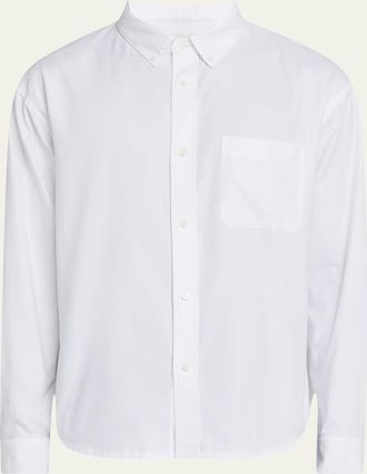 Frame Denim Mens Button-Collar Cotton Oxford Sport Shirt