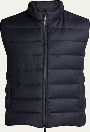 Moorer Mens Flannel Down Vest