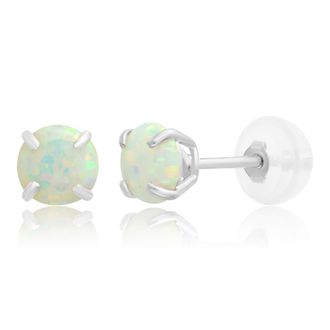 MAX + STONE 14k Yellow or White Gold 4mm Round Stud Earrings