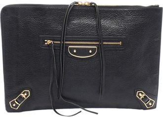 Balenciaga Pre-owned Balenciaga Medium Goatskin Motocross Classic Metallic Edge Clutch Ladies WLQXDZIKJE6KVWGK