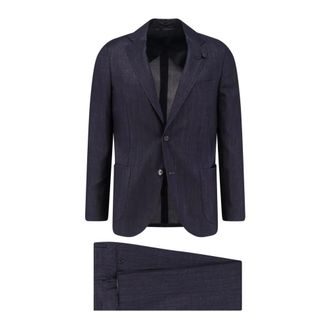 Lardini Single-breasted Suit - male - Lardini - Single Breasted Suits - Blue - 2XL - Suits