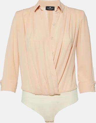 Elisabetta Franchi Peach Orange Georgette Bodysuit