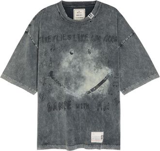 Miharayasuhiro Distressed Printed Cotton T-shirt - Black - 46 (IT46 / S)