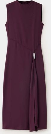 Mango Abito midi arricciato metallizzato bordeaux - Donna - XS - MANGO