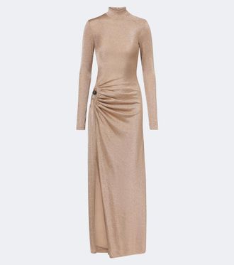 CHRISTOPHER ESBER Embellished draped jersey lam&eacute; gown