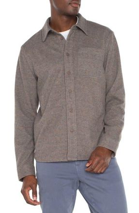 Liverpool Herringbone Button-Up Shirt in Taupe Blue Multi at Nordstrom, Size Medium