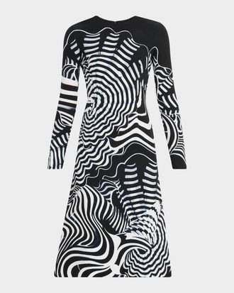 Mary Katrantzou Reeve Abstract-Print Crepe Midi Dress