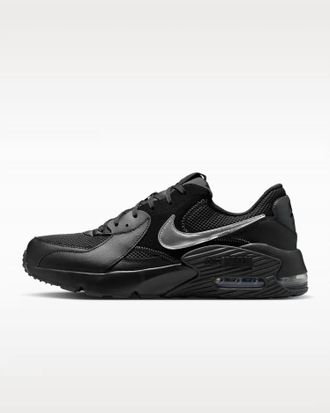 Nike Mens Air Max Excee Sneakers In Black/dark Smoke Grey/metallic Silver