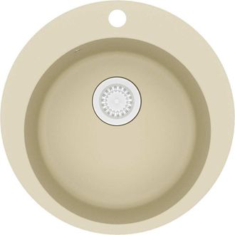 vidaXL Fregadero De Cocina De Granito Con Un Seno Redondo Beige Vidaxl