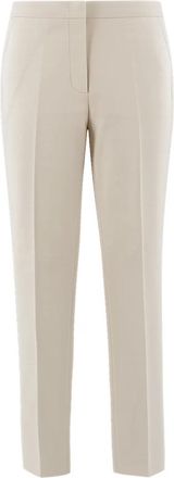 Fabiana Filippi Gabardine Broek Met Diamanten Detail - Dames - Slim Fit Broeken - Wit - S - Katoen - Broeken