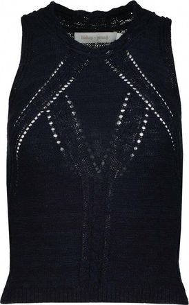 Bishop + Young Womens Muse Pointelle Tank Top In Indigo