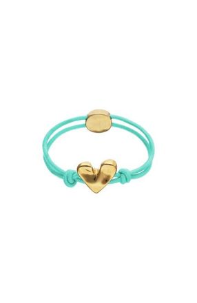 UNOde50 Turquoise Elastic Thread Bracelet With 18K Gold-Plated Heart at Nordstrom, Size Medium