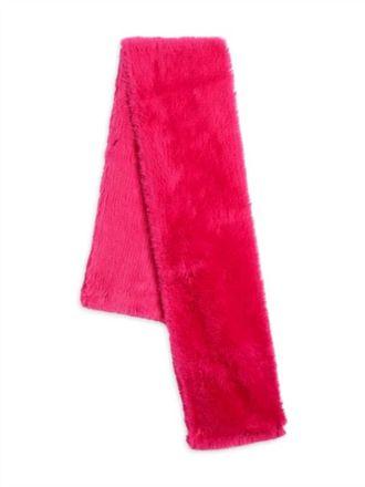 La Fiorentina Womens Faux Fur Scarf In Fusha