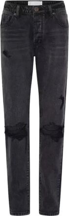One Teaspoon Zwarte Truckers Mid Waist Jeans - Dames - Regular Fit Jeans - Zwart - W24 - Katoen - Jeans