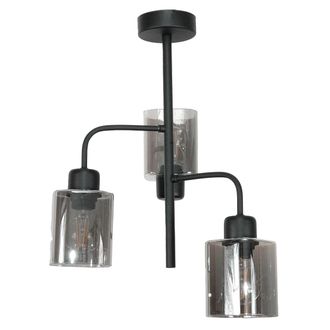 OEM L&aacute;mpara De Techo Colgante Cl&aacute;sica Negra Con Pantalla De Cristal Grafito 15-441 Pablik