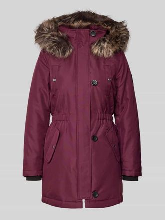 Only Shaped Fit Parka mit Label Patch Modell IRIS in Bordeaux, Gr&ouml;&szlig;e XL