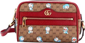 Gucci Doraemon Crossbody Bag Printed Mini Gg Coated Mini (Authentic Pre-Loved)
