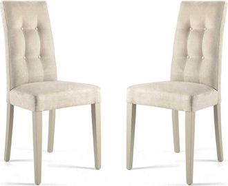 Capodarte Capodarte - Sedia per cucina in tessuto alcantara Beige douglas set 2 pezzi