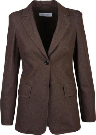 Max Mara Agguati Blazer in Denim - Dames - Blazers - Bruin - XS - Denim - Jassen