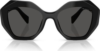 Prada 53mm Gradient Irregular Sunglasses in Black at Nordstrom