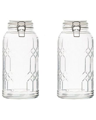 10 Strawberry Street Set Of 2 Bleeker Glass Canisters