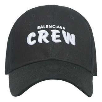 Balenciaga Embroidered Crew Logo Baseball Cap Black 617139410B21000