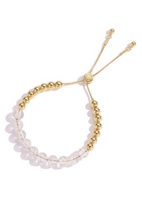 Classicharms FrostLily Azeztulite Crystal and Bead Bolo Bracelet in Gold at Nordstrom