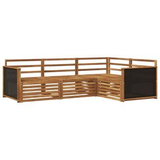 vidaXL Set Di Divani Da Esterno 4 Pz Naturale Legno Di Acacia Massello Vidaxl