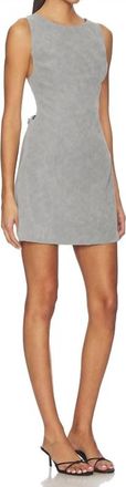 Free People Atlas Suede Mini Dress In Dove Grey