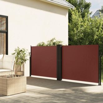 Berkfield Home Retractable Side Awning Brown 120x1200 cm