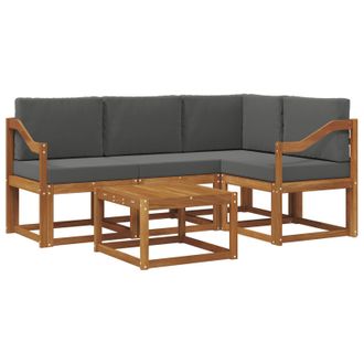 vidaXL Conjunto De Sof&aacute;s De Exterior 5 Pcs Natural Y Antracita Vidaxl