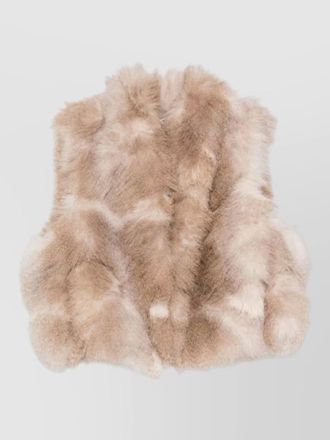 Forte_Forte faux fur vest shawl lapels sleeveless