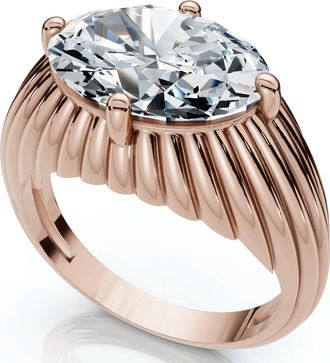 Pompeii3 Certified 3Ct Oval Diamond Pam East West Engagement Ring 14k Gold Lab Grown