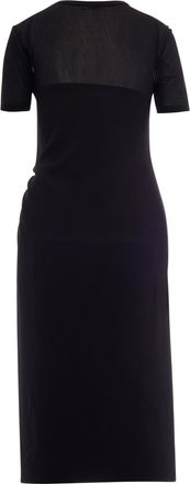 Patrizia Pepe Womens Midi Dress Arricciato Twill Black Polyester Evening Suits