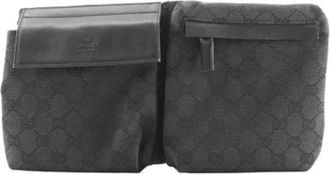 Gucci Pre-owned Canvas gucci-bags - Dames - Vintage Heuptassen - Zwart - ONE Size - Leer - Vintage