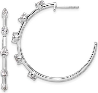 Diamond2Deal 14K White Gold 0.80 ct Lab Grown Diamond Hoop Earrings VS Clarity, G-H Color