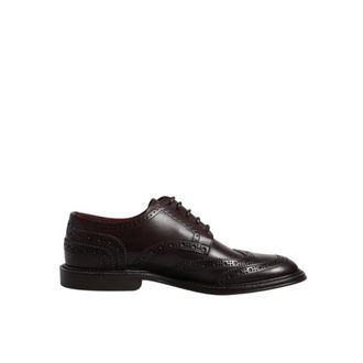 Dolce & Gabbana Bruin Leren Wingtip Brogue Schoenen - Heren - Nette schoenen - Bruin - 39 EU - Leer - Schoenen