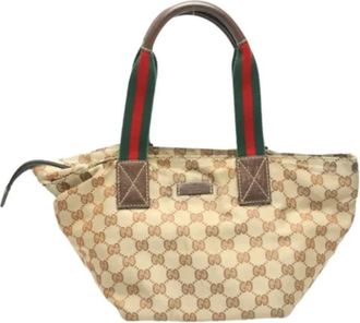 Gucci Pre-owned Canvas gucci-bags - Dames - Vintage Handtas - Beige - ONE Size - Vintage