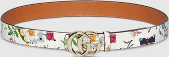 Gucci Reversible GG Marmont Belt, White, Leather